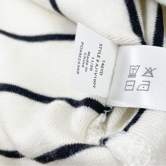 Three Dots Striped V-neck Top - cotton/modal bend - size medium - Picture 8 of 8